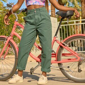 Lucy & Yak Addison Tapered Twill Trousers in Posy Green